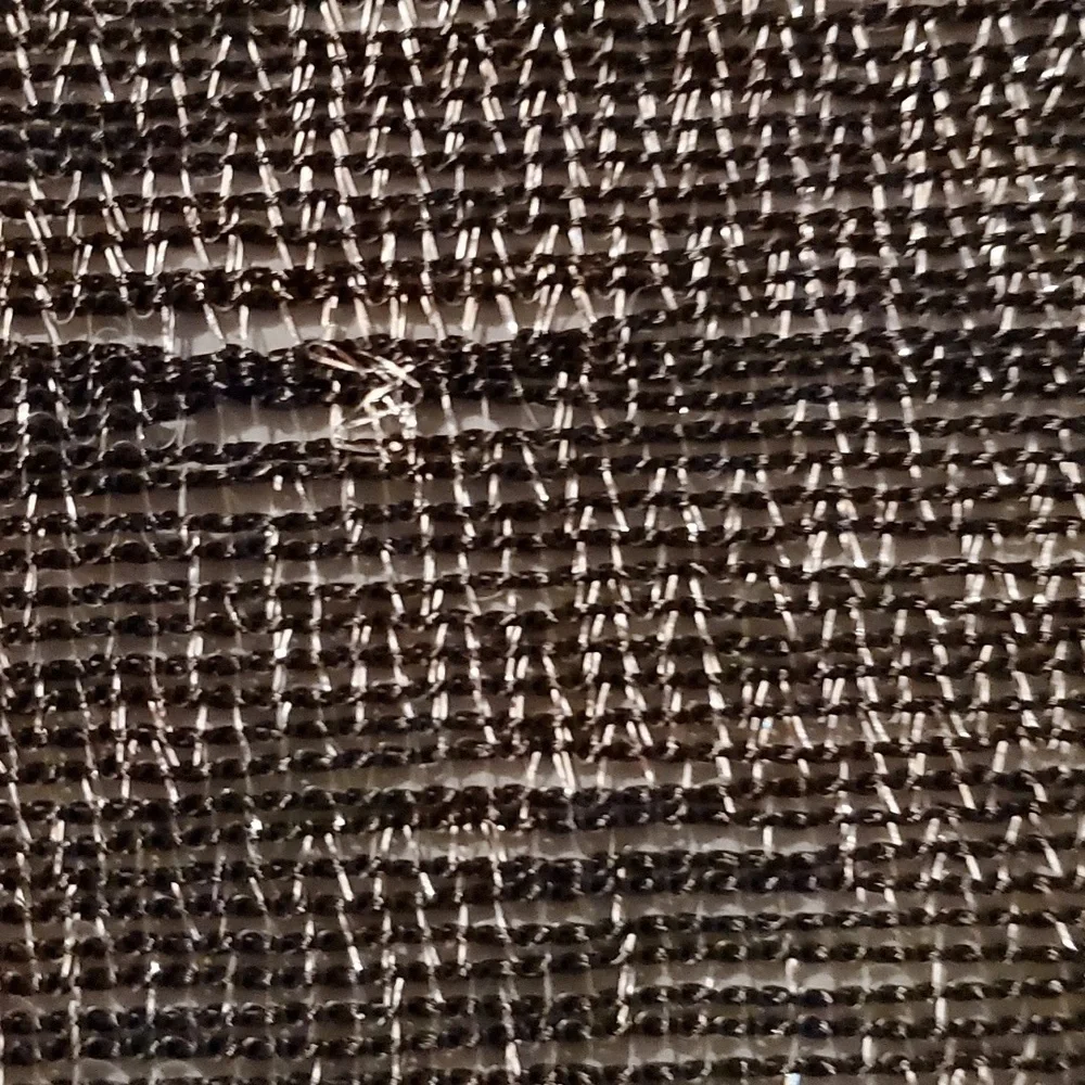 Silver & Black shimmer Metallic scarf with Fringe LARGE